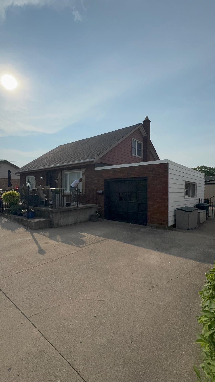 Exterior Repaint in Niagara Falls - Front Elevation & Garage - before