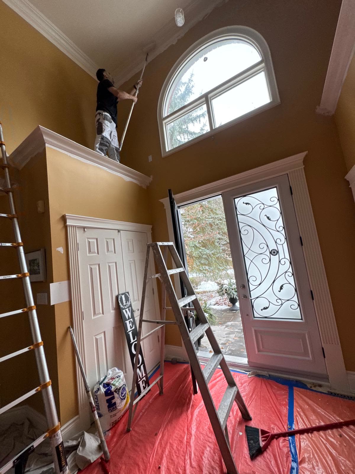 Stair & Railing Painting work in progress
