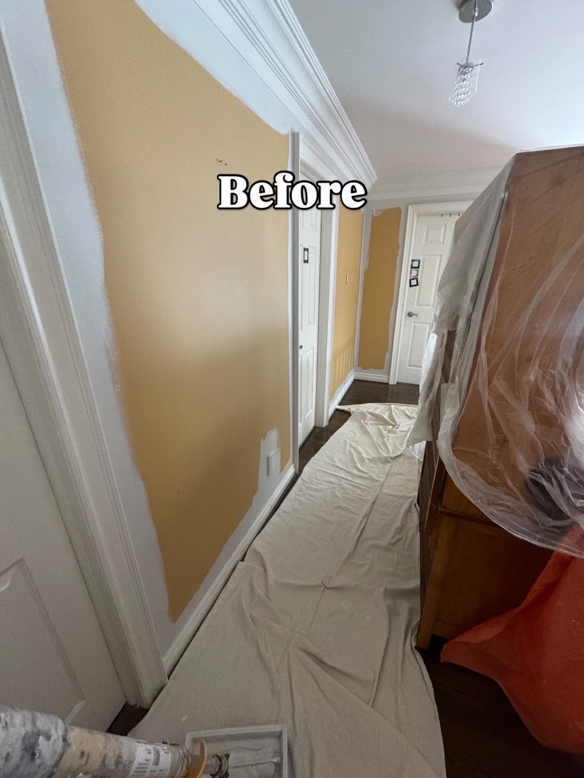 Trim & Baseboard Painting work in progress